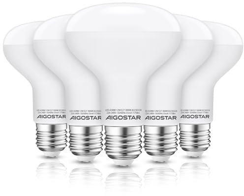 Aigostar E27 LED Reflektor Warmweiß 12W Lampe 1170 Lumen Glühbirne Leutchtmittel 3000 Kelvin, R80 170° Abstrahlwinkel Energiesparlampe, 5 Stücke