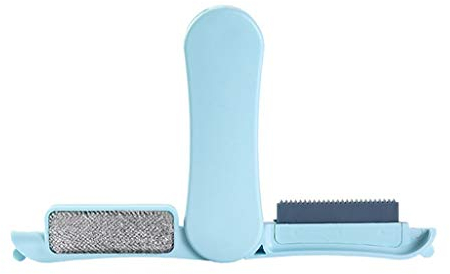 Tragbarer Mini-Fusselentferner, Haarballschneider, Flaumpellet, Tierhaarentferner, Fusselstoffrasierer für Mantel, Pullover, Faltbare Bürste (Hellblau)