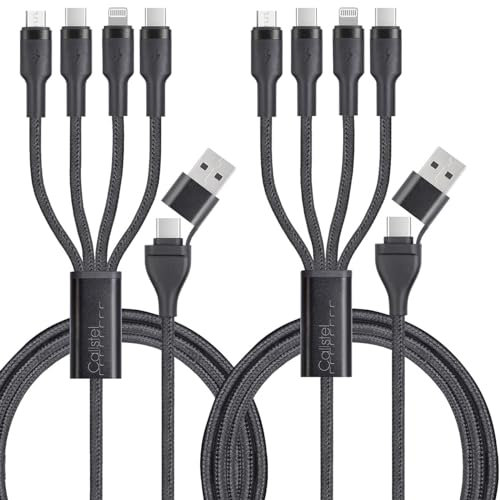 Callstel MacBook Ladekabel: 2 x Lade- & Datenkabel USB-C/A zu USB-C/Micro-USB/Lightning, 2m, 60W (Multi Ladekabel iPhones, MacBook Air, Handy Ladestation)