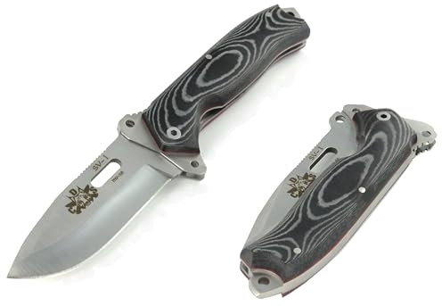 SV-1 Couteau Pliant pour Chasse Camping Bushcraft Randonnée, Lame en Acier MOVA 10 cm, Fait main en Espagne, Folding Knife