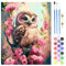QENSPE Peinture par Numéros Oiseau Fleur pour Adulte, Kit de Peinture sur Toile Bricolage pour Adulte Débutants avec Pinceaux Peinture de Dessin de Pigment Acrylique 40x50cm (Hibou)