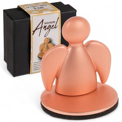 MIJOMA Magnetischer Schutzengel Zettelhalter: Ihr Begleiter fürs Auto-Cockpit, Ideal für Notizen, Parkscheine, 3 cm (Kupferfarben)