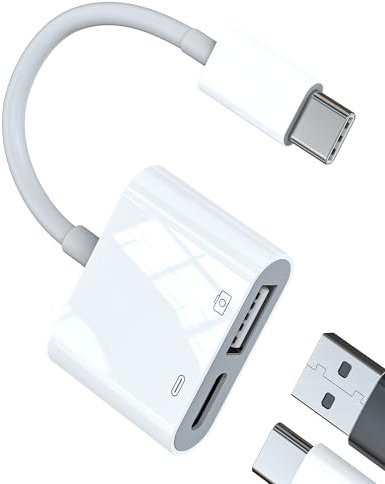 Adattatore USB C OTG cavo di alimentazione 2 in 1 per Apple iPhone 15 per iPad Pro MacBook compatibile con Samsung Tablet Thunderbolt Type-c 3.0 presa caricatore splitter cavo di ricarica adattatore