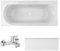 Jacob Delafon Pack Baignoire Droite 170 x 75 Elise + Tablier en Niche + mitigeur Bain Douche Mural Aimé chromé + vidage