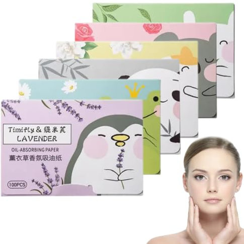 LAKJUOZ 600 Pièce Feuille De Buvard D'Huile Pour Le Visage,Papier Absorbant La Vue,Lingette Matifiante,Papier Matifiante Visage,Papier Matifiant Pour Les Soins De La Peau Huileuse,Hommes Et Femmes