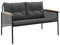 vidaXL Gartenbank mit Kissen 116 cm Schwarz Stahl