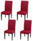 Gluhbirnen Stuhlhussen 4er Set, Stretch Abnehmbare Waschbar Stuhlbezug, Hussen für Stühle, Stuhlbezug Sitzfläche, Geeignet für Hotels, Bankette, Restaurants, Familien, Rot