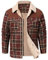 CMTOP Flanellhemd Herren Langarm Baumfäller Thermohemd Winterjacke Fleecefutter Holzfällerhemd Hemdjacke Warme Arbeitshemd Flanellhemdjacke Thermo Hemd Jacke(Khaki,XL)
