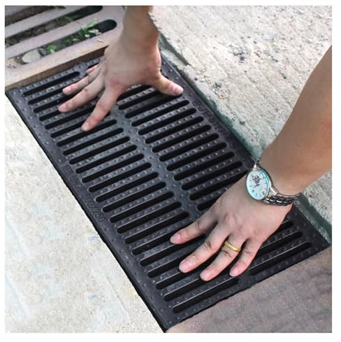 Canaleta de Drenaje Rejillas de drenaje para suelos de garaje, Calzada Tapas de desagüe de pozos de agua de lluvia, Cuadrado Rejilla de Drenaje de Canal para patio Valla Jardín Patio Piscina Acera Lad