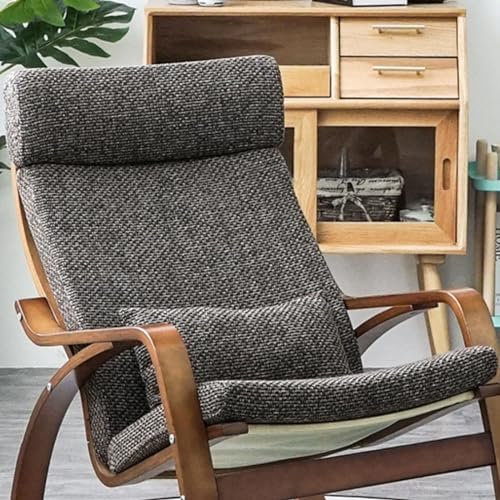 Sessel aus weicher Jute, mit abnehmbarem Bezug, rutschfestes Schaukelsitzpolster, Braun