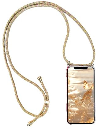 Handykette Handyhülle für Huawei Mate 20 mit Band - Transparent Handy-Kette Handy Hülle mit Kordel zum Umhängen Handyanhänger Halsband Lanyard Case (Rainbow, for Huawei Mate 20)