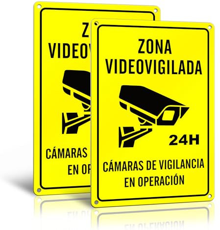 TAKULA 30 * 20CM Cartel Zona Videovigilada Camara de Vigilancia,Cartel Zona Videovigilada Homologado, Alarma Securitas Direct