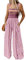 Dokotoo Tuta Donna Estiva Floreale Salopette Elegante Cerimonia Completo Cerimonia Larga Pantaloni Senza Maniche Tailleur Lungo Jumpsuit, rosa, S
