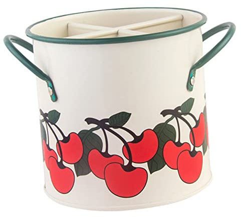 Cabilock Range-couverts En Fer À 4 Compartiments Organiseur De Vaisselle Vintage Pour Couvercle Pour Ustensiles De Cuisine