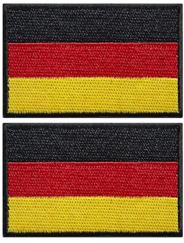2 Stücke Deutschland Flaggen Patch Gestickt Abzeichen mit Klett Deutsch Applikationen für Kleidung Taschen Rucksack Uniform Weste Hundegeschirr Militär Taktisch Draussen Jersey