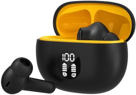 Wireless Earbuds, Bluetooth 5.4, IP7 Waterproof, Noise Cancelling, LED Display, 40H Battery Life