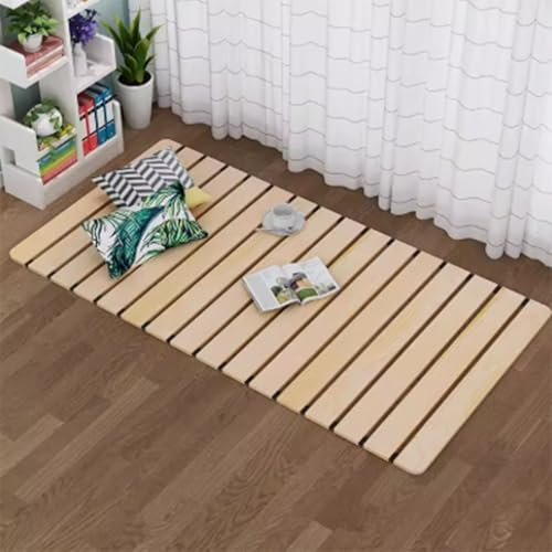 Esterilla de Tatami Japonesa, colchoneta Plegable de Verano para Dormir, Cama Plegable de Listones de Madera de Pino, tapete de Juego para Gatear en el Dormitorio y la Sala de Estar.(180x70cm)