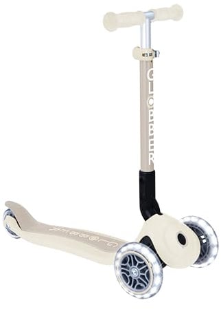 GLOBBER JUNIOR Foldable Lights ECO - Tretroller, 120/80 mm, ABEC 9, 3-rädrig, LED-Leuchtrollen