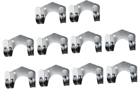 DIYEAH 10 pièces Crochet Double Fer avec Vis pour Jardinage Support Mural Robuste pour Tuyaux Arrosage et Outils Résistant Corrosion Installation Facile