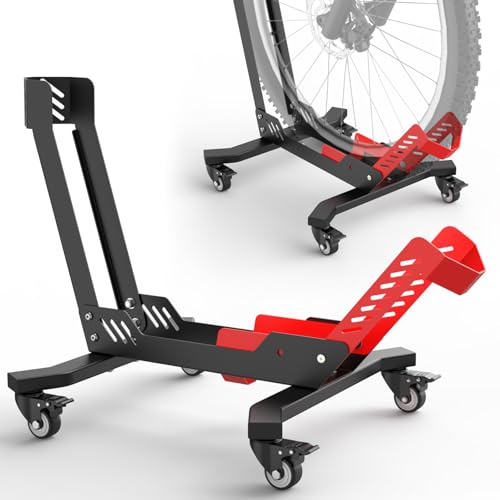 IMAYCC Professional Freistehender Fahrradständer mit Rollen für 24-29 Zoll Mountainbike E-bike Rennrad MBT Boden für die Aufbewahrung innen & außen - Zuhause, Garage & Garten
