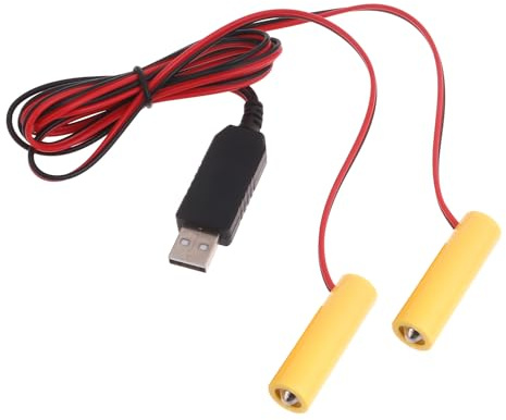 2in1 Usb Power Converter Aa Battery Eliminators Replace 1pcs 1.5v Aa Lr6 Batteries for Remote Control Led Light Mains Adapter Led Decorative Light Toy Remote Control Green Alternative