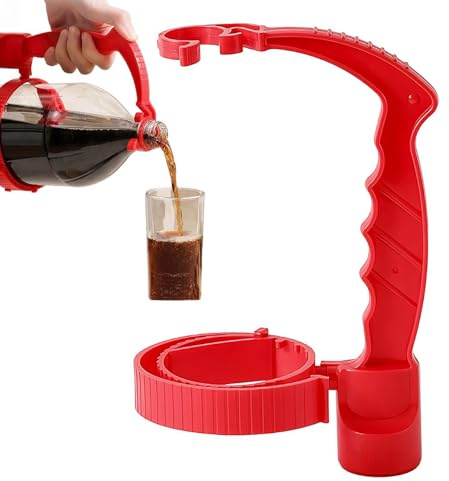 Oil Bottle Grip, Pouring Handle for Cooking with Built-in Bottle Opener, Soy Sauce Dispenser with Adjustable Oil Can Holding Bar, Disability Aids Kitchen for Home, CookingOil Pourer Home Organization