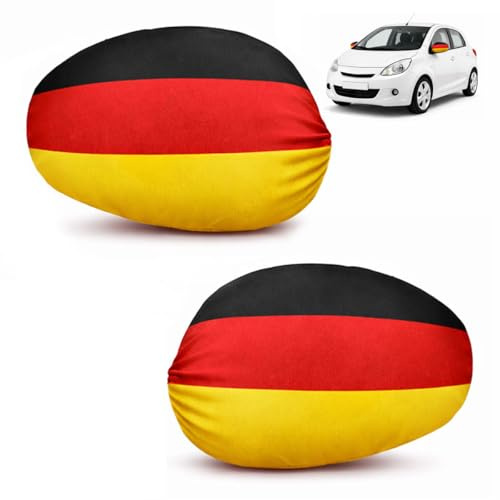 Murago - Deutschland 2er Set Spiegelfahne - Flagge Fanartikel für Auto WM EM Deko Autofahne Autospiegel überzieher Fahne