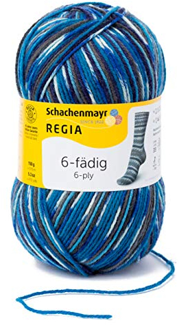 REGIA 6-fädig Color 9801285-05859 irland petrol Handstrickgarn, Sockengarn, 150g Knäuel