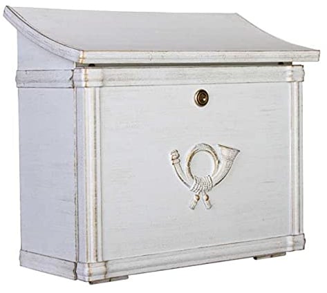 Heibi - Briefkasten Merito 64393-008 Edelstahl Weiß / Gold patiniert