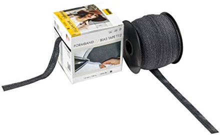 Vlieseline T12 Formband, PA, anthrazit, 12 mm x 100 m