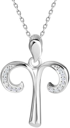 VIKI LYNN Zodiac Birthday Gifts for Women Constellation Horoscope Pendant Necklace 925 Sterling Silver Cubic Zirconia (Aries)