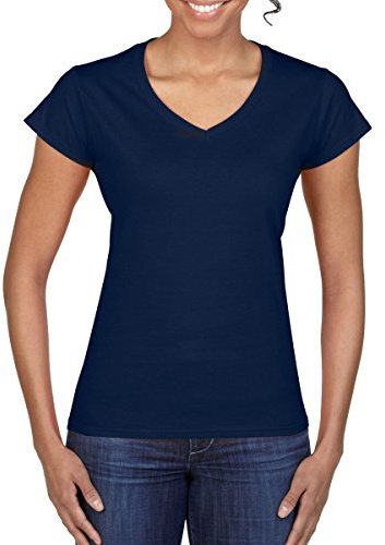 GILDAN Womens Heavy Cotton 5.3 Oz. V-Neck T-Shirt (G500VL) -Navy -3XL