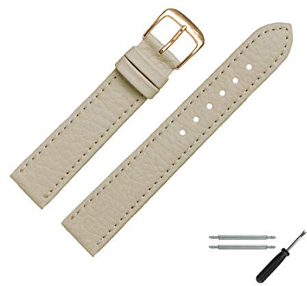 MARBURGER Uhrenarmband 18mm Leder Vegan Taupe - Werkzeug Montage Set 5201825000220