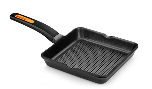 BRA isogona A431428 Efficient Plus - Parrilla cuadrada de aluminio fundido, 28 cm, color negro