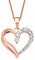Amor Kette mit Anhänger 925 Sterling Silber Damen Halsschmuck, mit Zirkonia synth., 45 cm, Roséfarben, Herz, Kommt in Schmuck Geschenk Box, 2016675