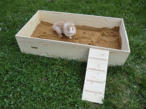 Elmato 12113 Mega Buddelkiste Buddelbox Sandbad für Kaninchen Hasen XXL, 95x52x18cm