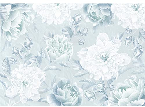 Runa Art Papier peint intissé pivoines fleurs 352 x 250 cm Toison Mur XXL Tableaux Muraux Tapisserie Photo Décoration Murale Salon Chambre bleu 9419011b