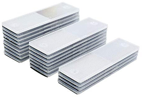 Reemky White 10PCS Warnung Reflektierende Sicherheitsplatte/Reflektor Aufkleber für Auto Lkw (menge optional)