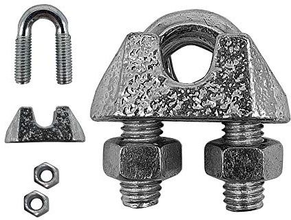 DOJA INDUSTRIAL | MORSETTI PER CAVO ACCIAIO M6 | PACK 40 | Serracavo acciaio maggiore Durezza e Durata | MORSETTO CAVI per filo Stendibiancheria | Morsetto clip per fili tenditore cavetto tendicavo