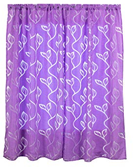 Xmiral T黵vorhang Gardine Aush鰄len Durchscheinend Einfarbig scheibengardine Thermovorhang mit Stangenloch 2er pro Pack(Violett,100 x 200 cm)