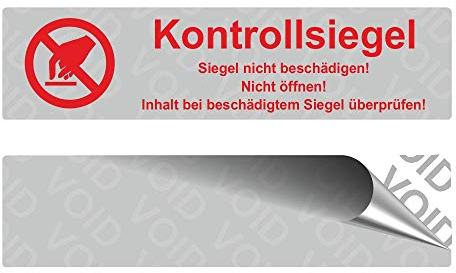 VOID Sicherheitsetiketten Kontrollsiegel mit Logo auf Rolle - 80 x 20 mm - Rot (100)