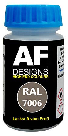Alex Flittner Designs Stylo Peinture Ral 1018 Jaune Zinc Brillant Mat Soie 50ml Séchage Rapide Acrylique Peinture de Laura - RAL7006 Beige Gris