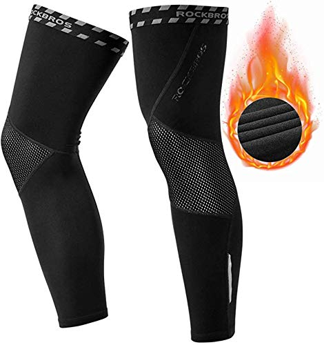 ROCKBROS Radsport Armlinge Arm Sleeves Beinlinge Knieschutz Winter Anti Rutschen Armwärmer Beinwärmer für Laufen Fußball Basketball Herren/Damen S-3XL (1 Paar) Beinlinge S-M