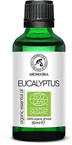 Eukalyptusöl BIO 50ml - Eucalyptus Globulus Organic - Naturreines Ätherisches BIO-Öl - Eukalyptus Öl zur Aromatherapie - Eukalyptusöl für Diffusers und Duftlampen - Saunaöl - Raumluft Bio-Öl