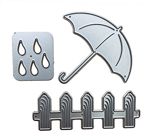 FOLODA Stanzschablone, Regenschirm Zaun Metall Stanzformen Schablone Scrapbooking DIY Album Stempel Papier Karte Prägung Dekoration