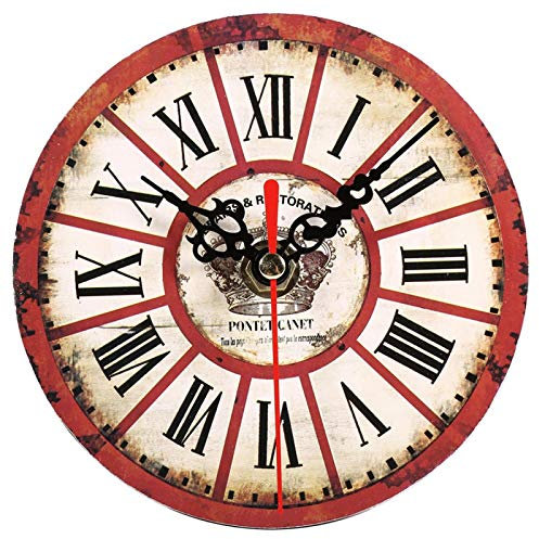 Haofy Extra Kleine Wanduhr 4,5 Zoll Wanduhr, 12 cm Vintage-Stil Hängende Uhr Wanddekoration, Künstlerisch Kreativer Europäischer Stil Rund Antik Home Office Wohnzimmer Ziffer Wanduhr Dekoration,(#7)