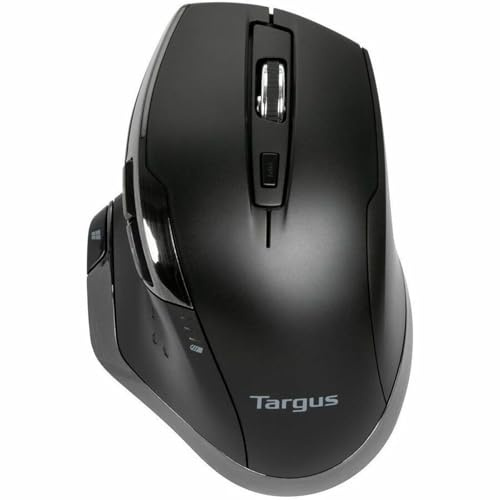 Targus Bluetrace AMW584GL kabellose ergonomische Maus, 2,4 GHz Verbindung mit USB und Laserpräzision, 7 Funktionstasten, Schwarz