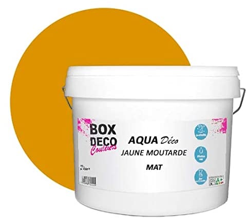 BOX DECO COULEURS Pintura mural acrílica con aspecto mate Aqua Deco – 10L, amarillo mostaza