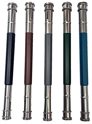 Bleistiftverlängerung, Bleistift Extender Halter, Stiftverlängerung Bleistift, Doppelkopf Bleistifthalter Stifterweiterung Bleistifte Extender für Skizze Bleistiftverlängerer Stift, Dunkle Farbe, 5Stk