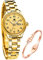 OLEVS Damenuhren Gold Leicht zu Lesen Armbanduhren für Damen mit Kleines Gesicht Tag Datum Edelstahlband wasserdichte